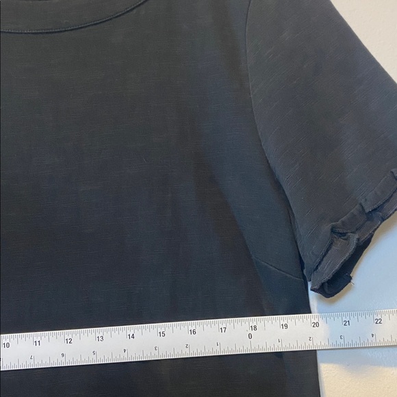 Talbots Midi Dress Women’s XL Black 100% Cotton Short Sleeve Button Detail - Picture 10 of 11